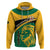 Personalised Jamaica Independence Day Hoodie Jumieka Lion Mix African Pattern - Wonder Print Shop