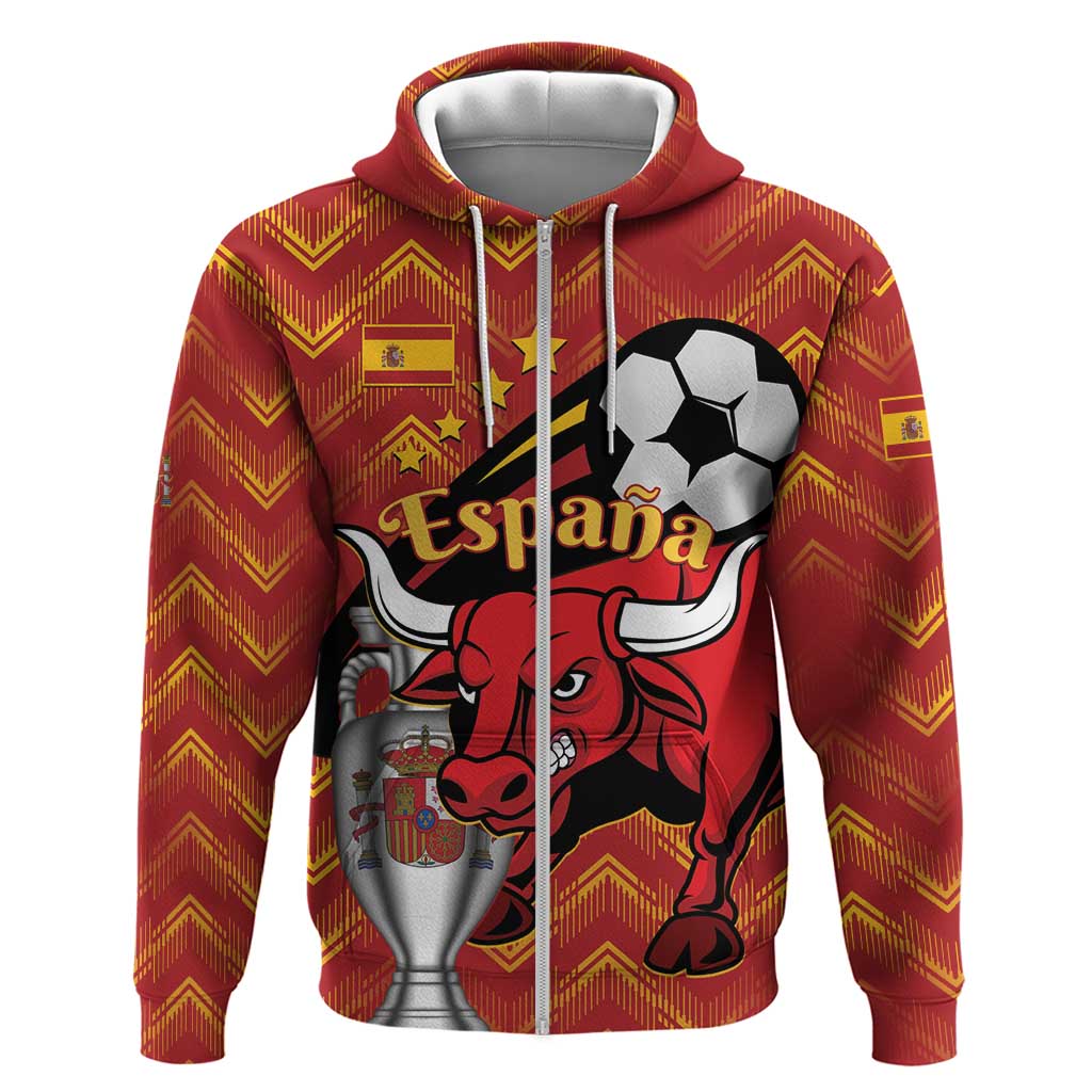 Spain 2024 Football Champions Zip Hoodie Espana La Roja - Wonder Print Shop