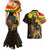 Enkutatash Ethiopia New Year Couples Matching Mermaid Dress and Hawaiian Shirt Lion of Judah Adey Abeba Flower - Wonder Print Shop