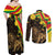 Enkutatash Ethiopia New Year Couples Matching Off Shoulder Maxi Dress and Long Sleeve Button Shirt Lion of Judah Adey Abeba Flower