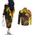 Enkutatash Ethiopia New Year Couples Matching Off The Shoulder Long Sleeve Dress and Long Sleeve Button Shirt Lion of Judah Adey Abeba Flower