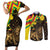 Enkutatash Ethiopia New Year Couples Matching Short Sleeve Bodycon Dress and Long Sleeve Button Shirt Lion of Judah Adey Abeba Flower