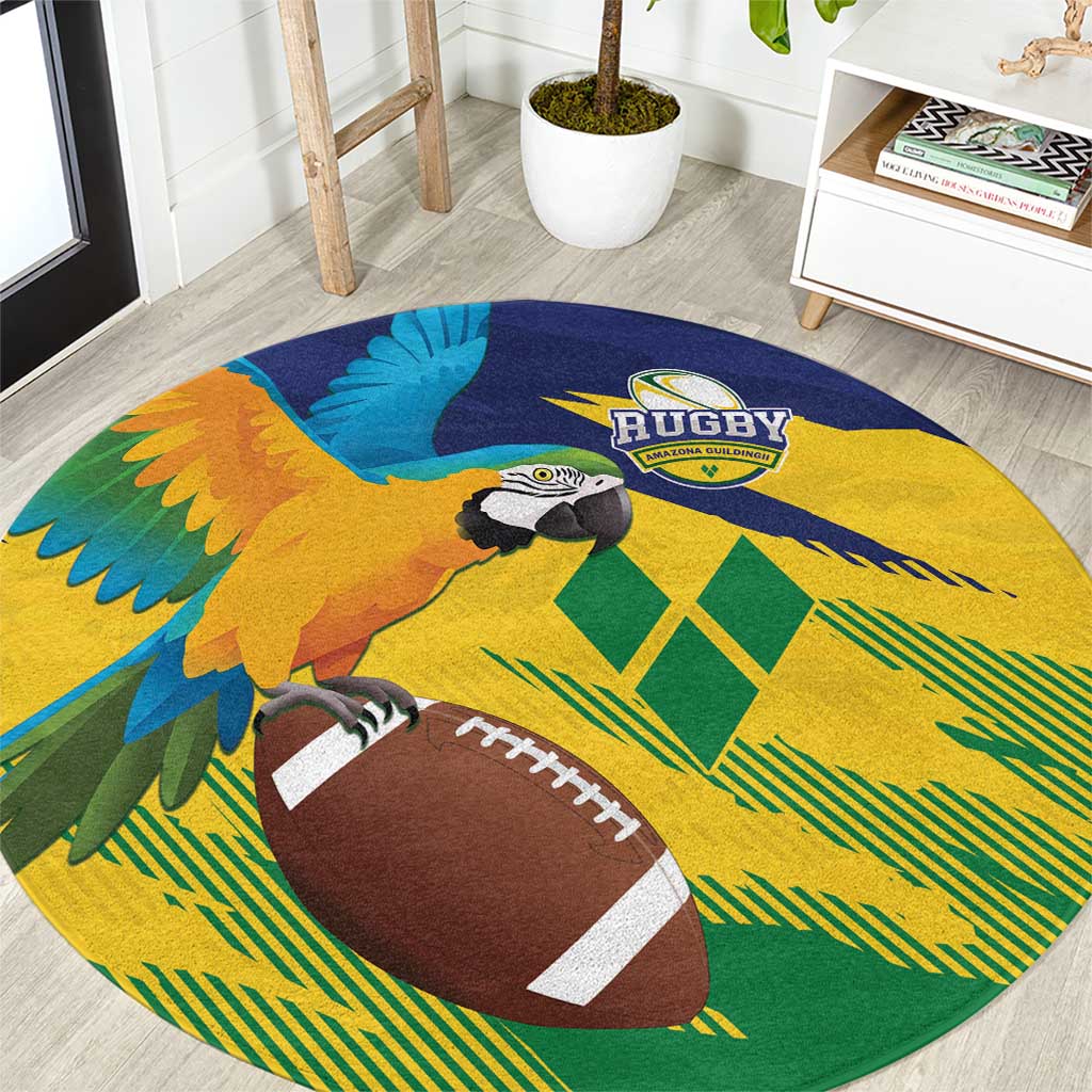 Rugby Saint Vincent and the Grenadines Round Carpet Go SVG Amazona Guildingii - Wonder Print Shop