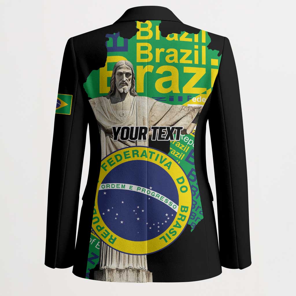 Personalized Brazil Christ the Redeemer Blazer Brasil Map Unique Stylized - Wonder Print Shop