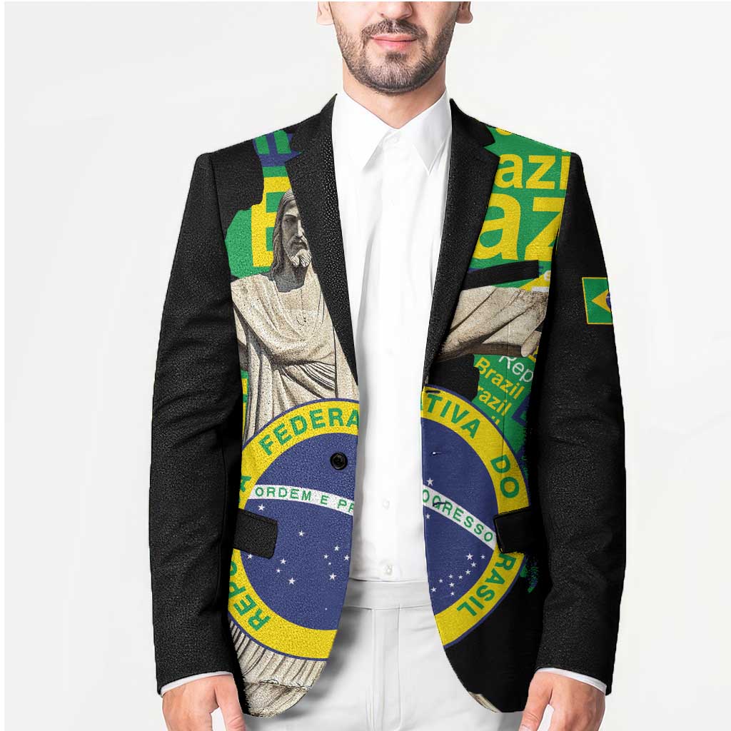 Personalized Brazil Christ the Redeemer Blazer Brasil Map Unique Stylized - Wonder Print Shop