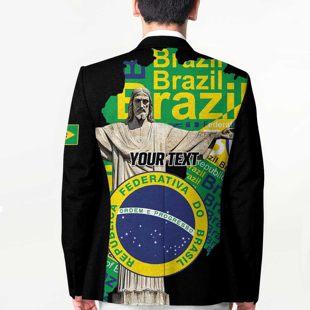 Personalized Brazil Christ the Redeemer Blazer Brasil Map Unique Stylized - Wonder Print Shop