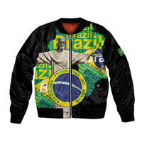 Personalized Brazil Christ the Redeemer Bomber Jacket Brasil Map Unique Stylized - Wonder Print Shop