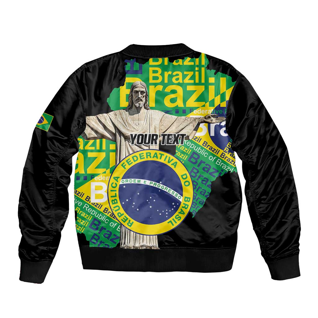 Personalized Brazil Christ the Redeemer Bomber Jacket Brasil Map Unique Stylized - Wonder Print Shop