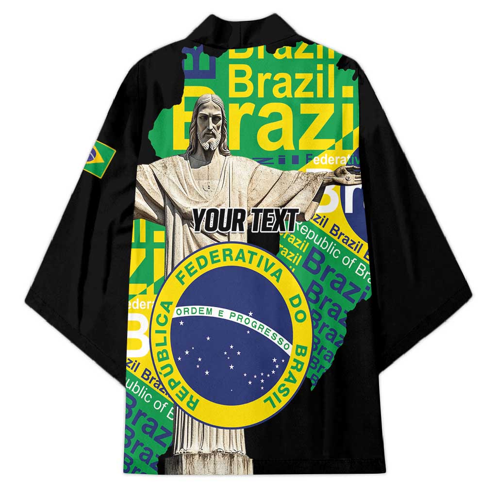 Personalized Brazil Christ the Redeemer Kimono Brasil Map Unique Stylized - Wonder Print Shop