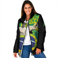 Personalized Brazil Christ the Redeemer Padded Jacket Brasil Map Unique Stylized - Wonder Print Shop