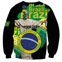 Personalized Brazil Christ the Redeemer Sweatshirt Brasil Map Unique Stylized - Wonder Print Shop