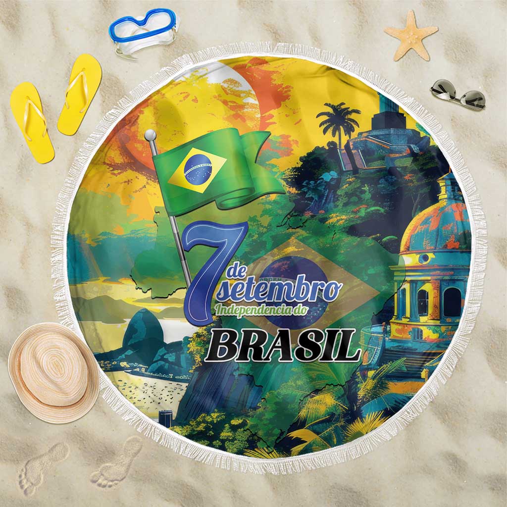 Brazil Sete de Setembro Beach Blanket Brasil Rio de Janeiro Art Style - Wonder Print Shop