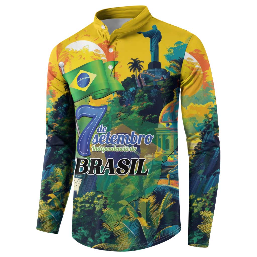 Personalized Brazil Sete de Setembro Button Sweatshirt Brasil Rio de Janeiro Art Style - Wonder Print Shop