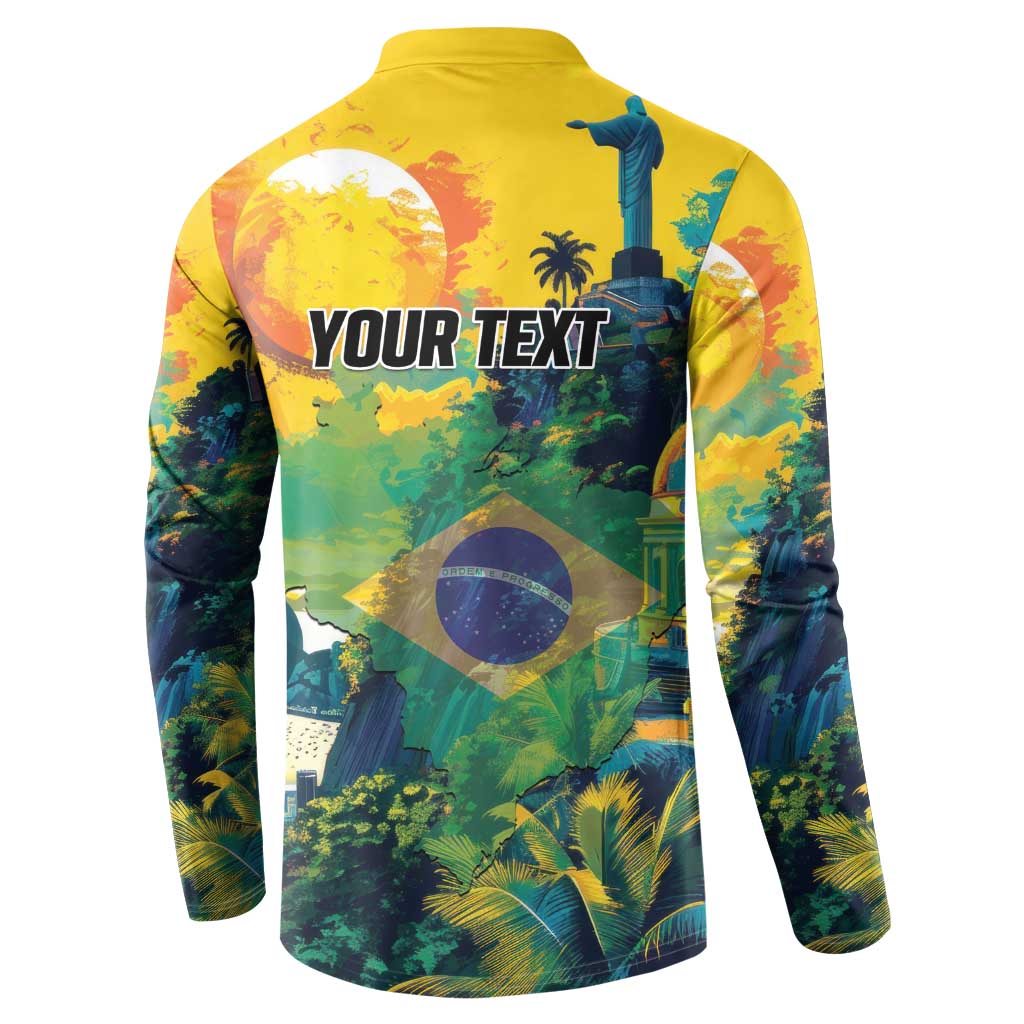 Personalized Brazil Sete de Setembro Button Sweatshirt Brasil Rio de Janeiro Art Style - Wonder Print Shop
