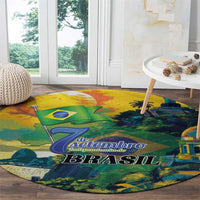 Brazil Sete de Setembro Round Carpet Brasil Rio de Janeiro Art Style - Wonder Print Shop