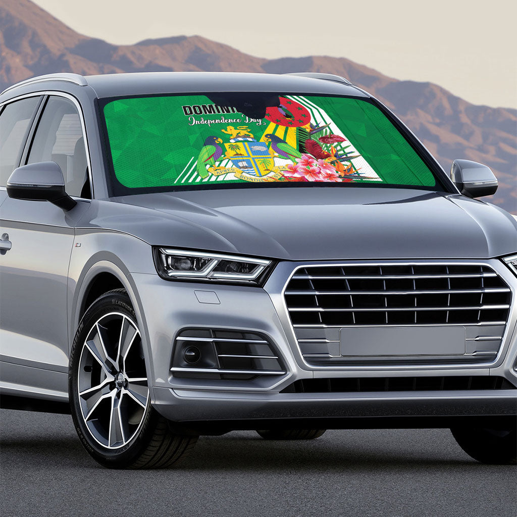 Dominica Independence Day Auto Sun Shade Tropical Bouquets
