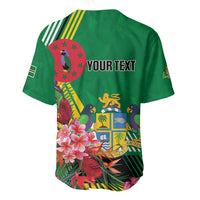 Personalized Dominica Independence Day Baseball Jersey Tropical Bouquets