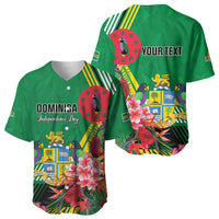 Personalized Dominica Independence Day Baseball Jersey Tropical Bouquets
