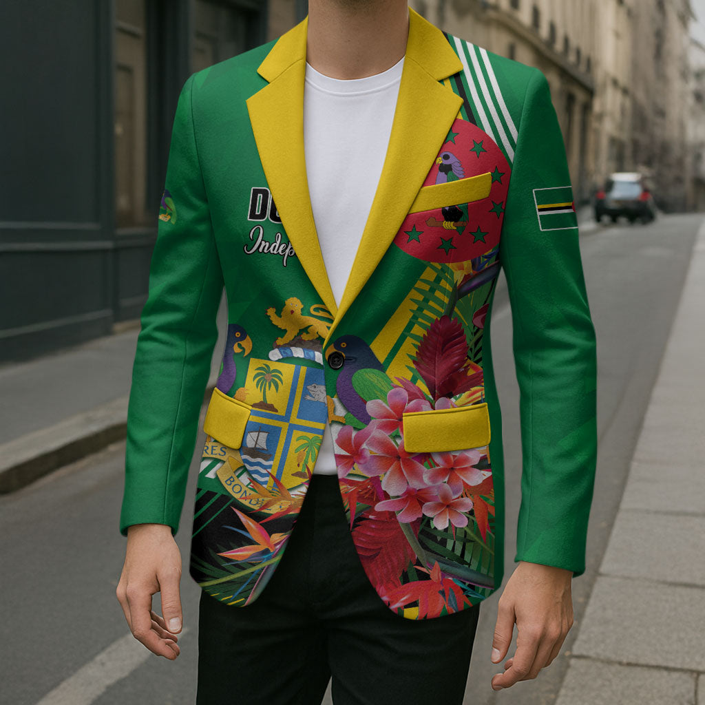 Personalized Dominica Independence Day Blazer Tropical Bouquets
