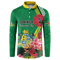 Personalized Dominica Independence Day Button Sweatshirt Tropical Bouquets