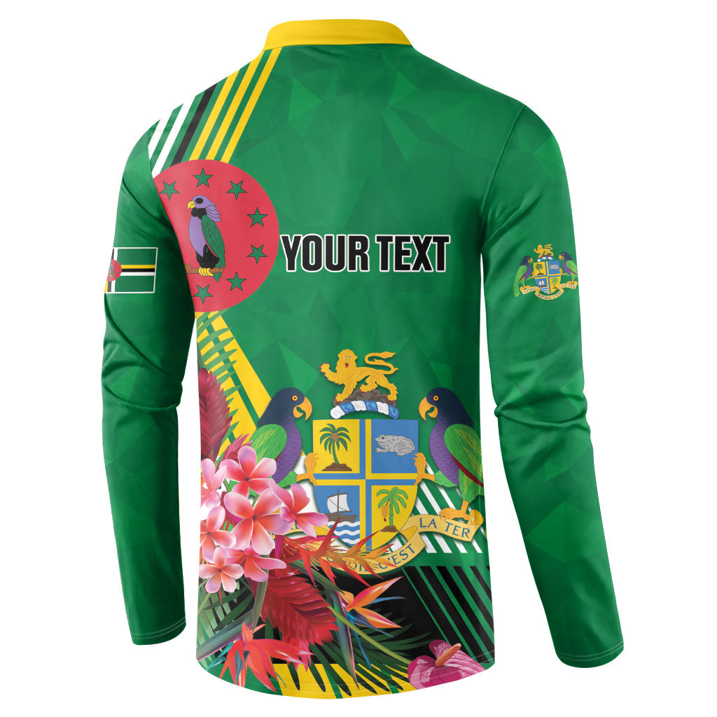 Personalized Dominica Independence Day Button Sweatshirt Tropical Bouquets