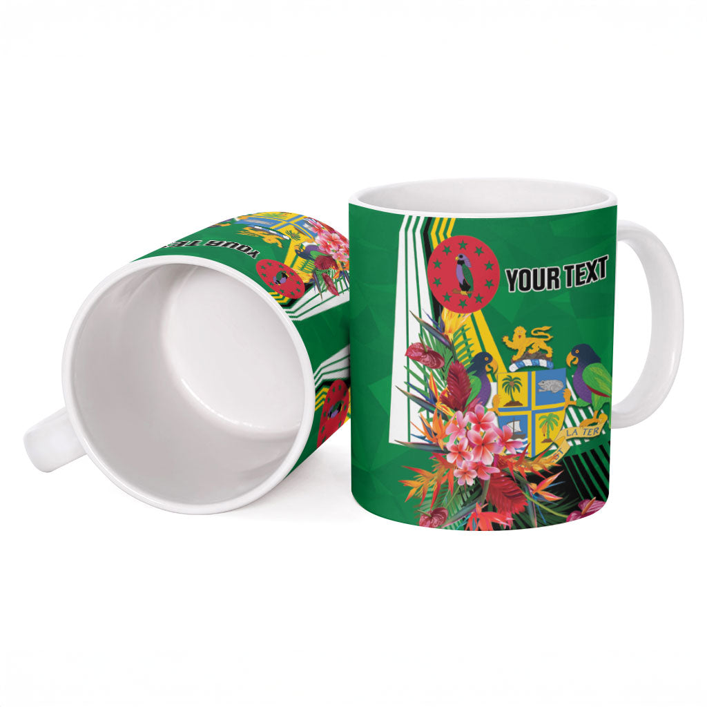 Personalized Dominica Independence Day Ceramic Mug Tropical Bouquets