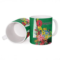 Personalized Dominica Independence Day Ceramic Mug Tropical Bouquets