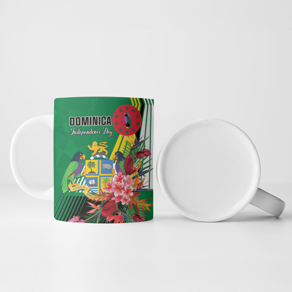 Personalized Dominica Independence Day Ceramic Mug Tropical Bouquets