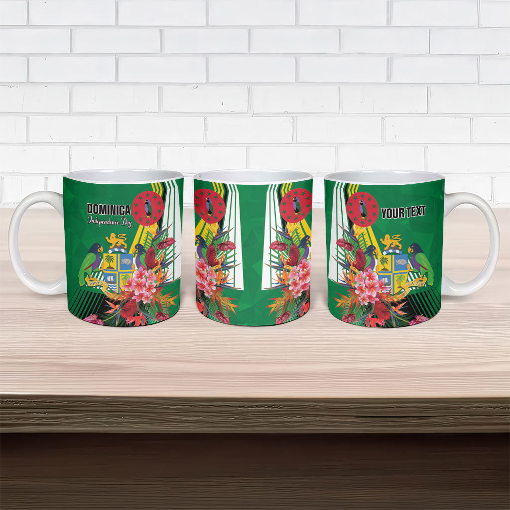 Personalized Dominica Independence Day Ceramic Mug Tropical Bouquets