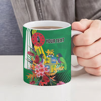 Personalized Dominica Independence Day Ceramic Mug Tropical Bouquets