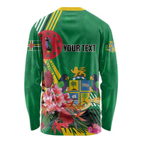 Personalized Dominica Independence Day Long Sleeve Shirt Tropical Bouquets