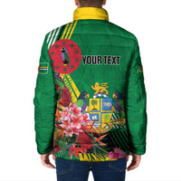 Personalized Dominica Independence Day Padded Jacket Tropical Bouquets