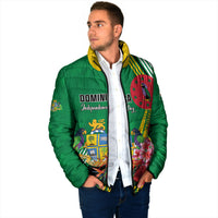 Personalized Dominica Independence Day Padded Jacket Tropical Bouquets