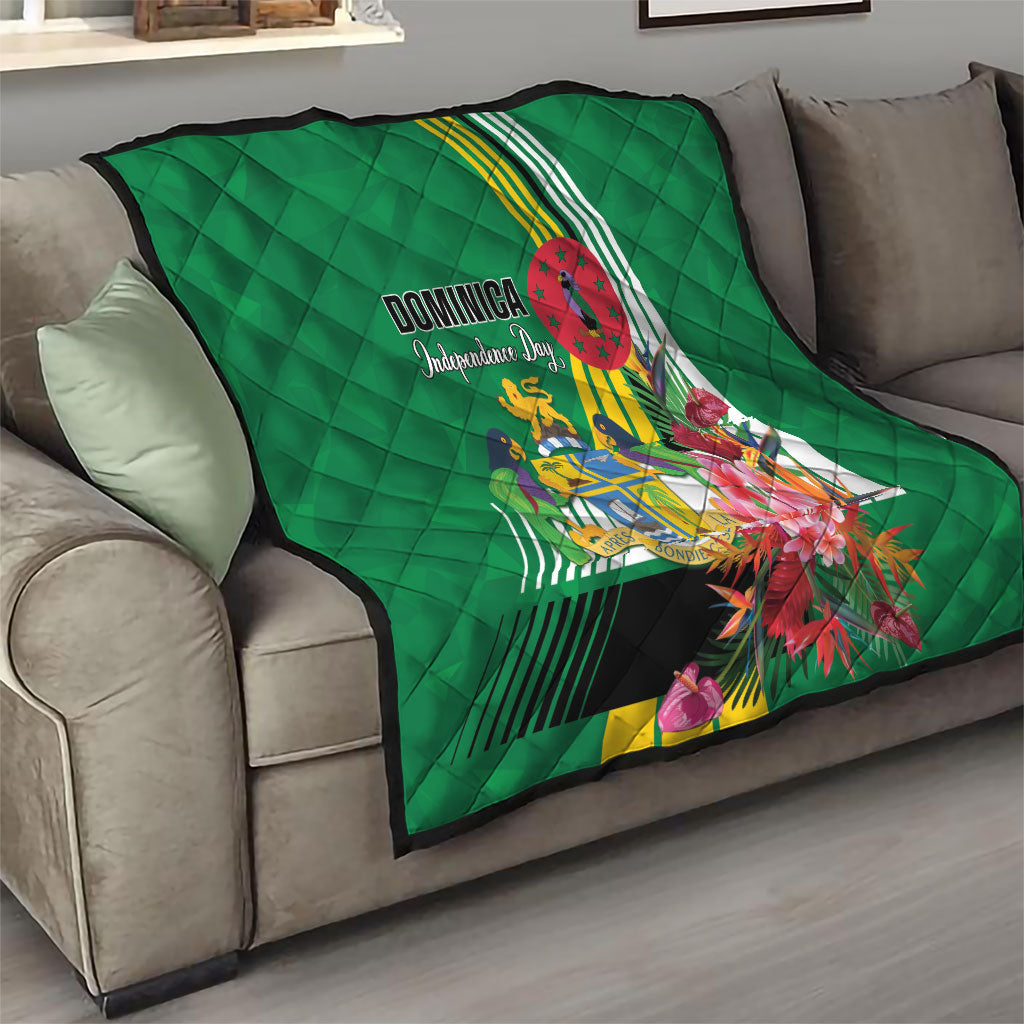 Dominica Independence Day Quilt Tropical Bouquets