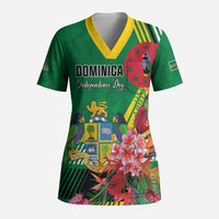 Personalized Dominica Independence Day Scrub Top Tropical Bouquets