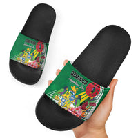 Dominica Independence Day Slide Sandals Tropical Bouquets