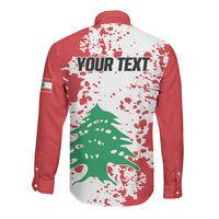 Personalized Lebanese Independence Day Long Sleeve Button Shirt Lebanon Tree Symbol