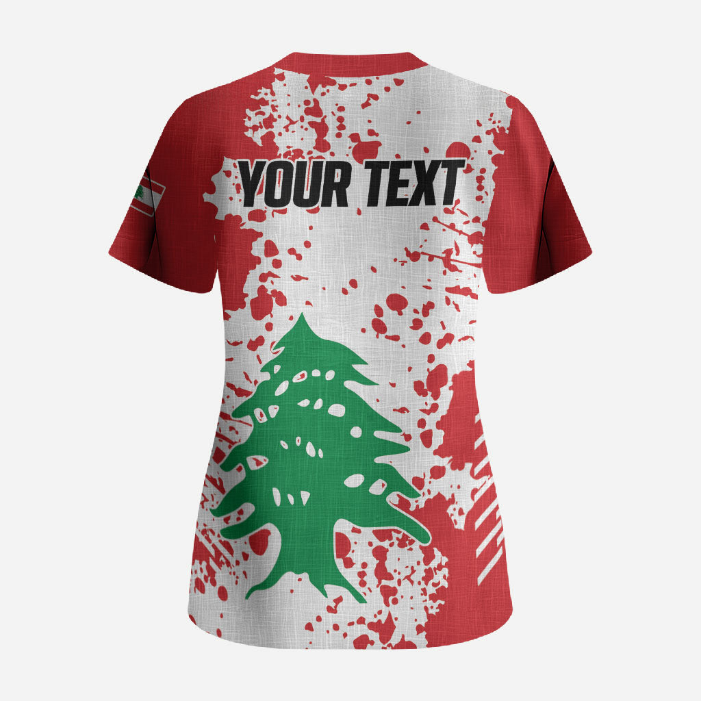 Personalized Lebanese Independence Day Scrub Top Lebanon Tree Symbol
