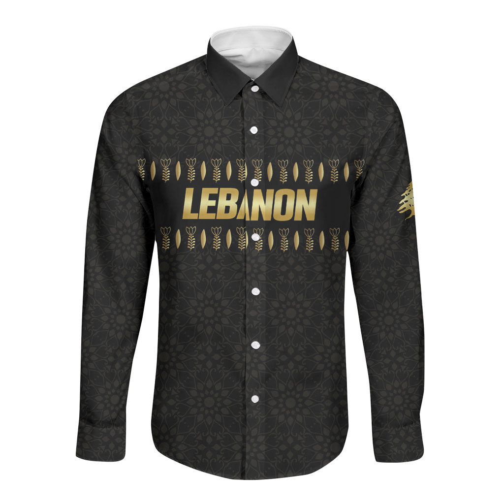 Custom Lebanon Football Long Sleeve Button Shirt Luxury Version