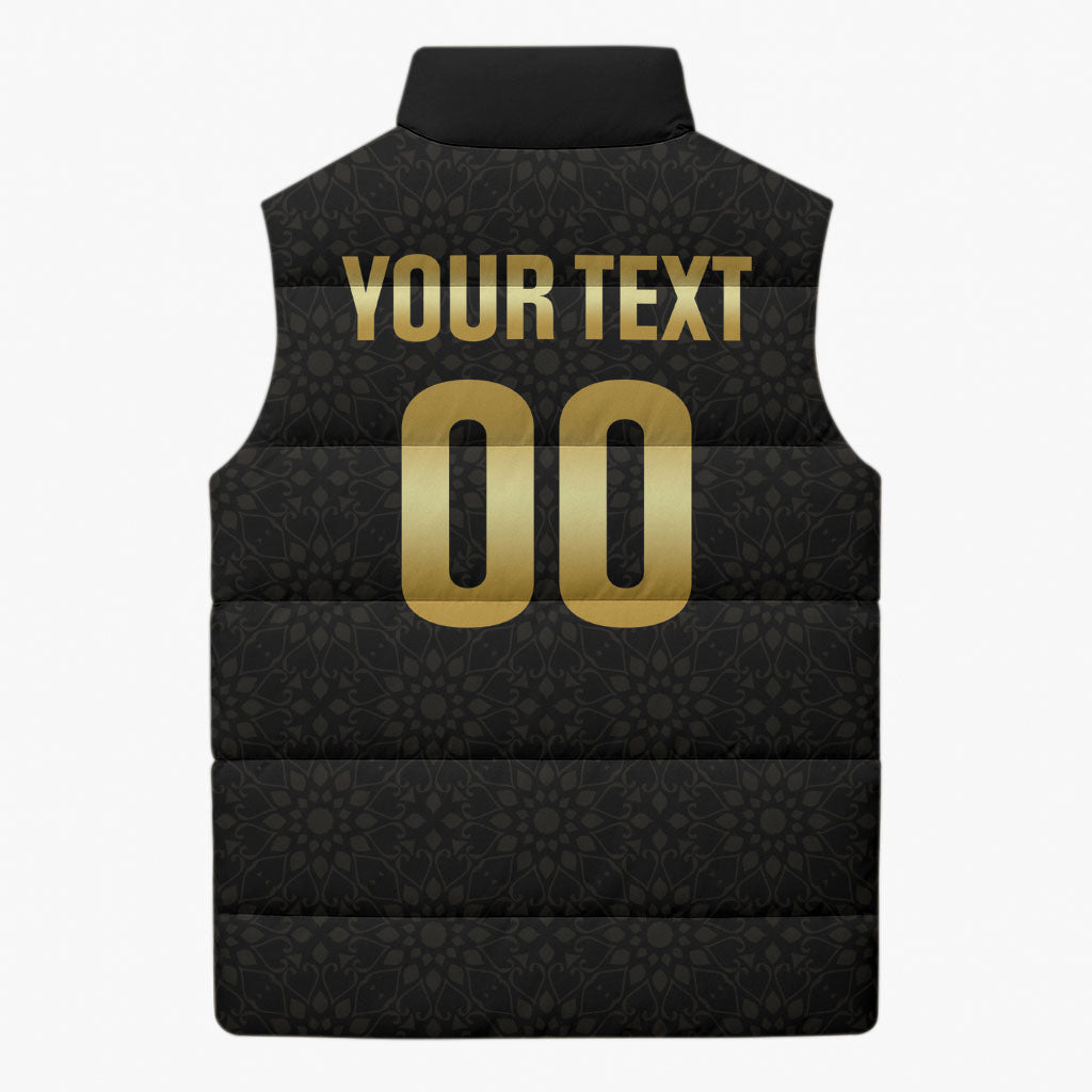 Custom Lebanon Football Sleeveless Puffer Jacket Luxury Version