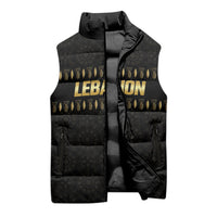 Custom Lebanon Football Sleeveless Puffer Jacket Luxury Version
