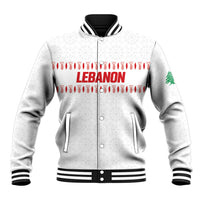 Custom Lebanon Football Baseball Jacket White Version