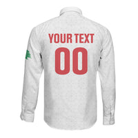 Custom Lebanon Football Long Sleeve Button Shirt White Version