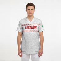 Custom Lebanon Football Scrub Top White Version