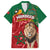 Morocco Independence Day Family Matching Off Shoulder Long Sleeve Dress and Hawaiian Shirt Barbary Lion With Moussier Redstart - Wonder Print Shop