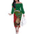 Morocco Independence Day Family Matching Off Shoulder Long Sleeve Dress and Hawaiian Shirt Barbary Lion With Moussier Redstart - Wonder Print Shop