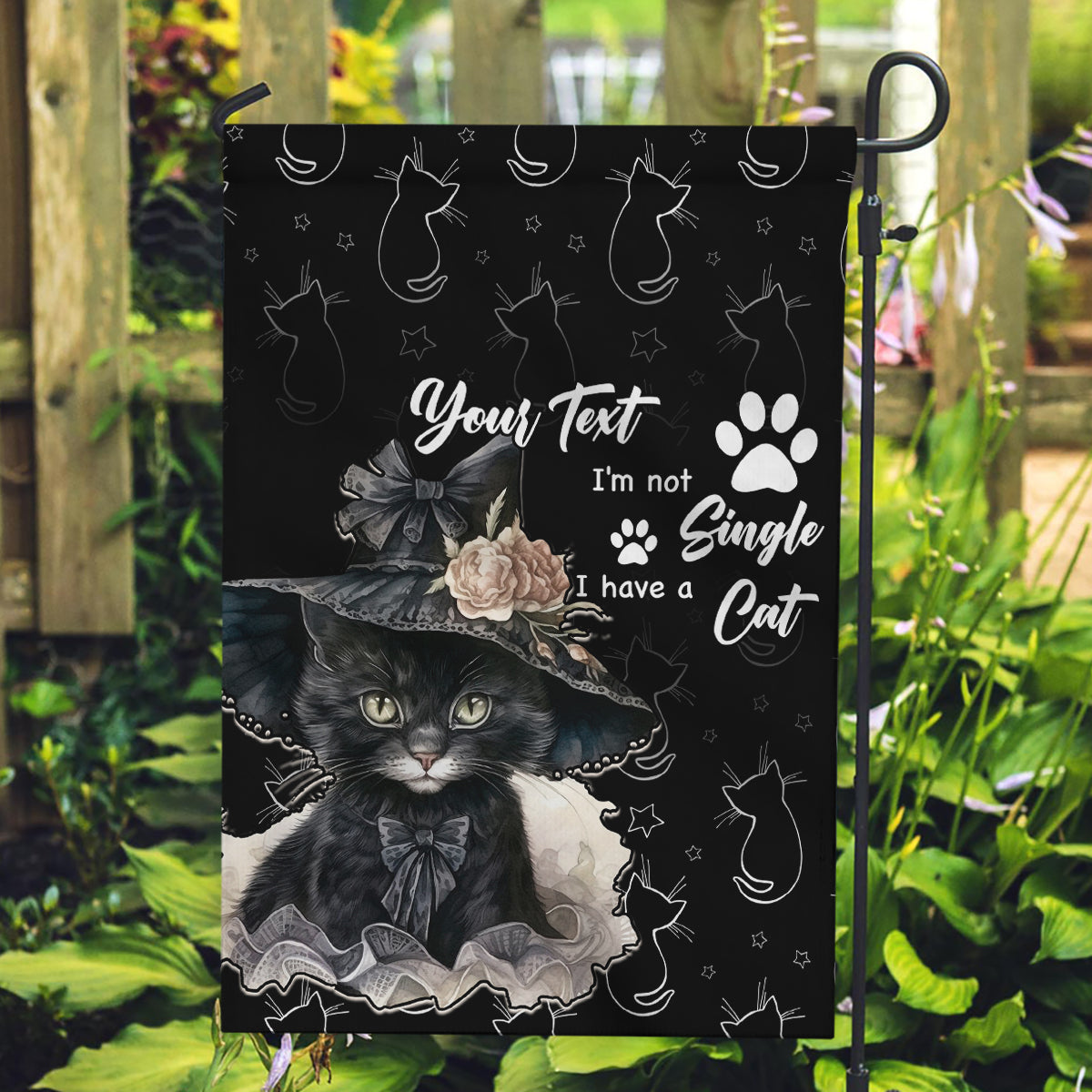 Single Day Garden Flag I Am Not Single I Have A Cat - Wonder Print Shop