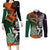 New Zealand and Ireland Rugby Couples Matching Long Sleeve Bodycon Dress and Long Sleeve Button Shirts Silver Fern With Shamrock 2023 World Cup - Wonder Print Shop