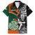 New Zealand and Ireland Rugby Family Matching Short Sleeve Bodycon Dress and Hawaiian Shirt Silver Fern With Shamrock 2023 World Cup - Wonder Print Shop