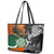 New Zealand and Ireland Rugby Leather Tote Bag Silver Fern With Shamrock 2023 World Cup - Wonder Print Shop